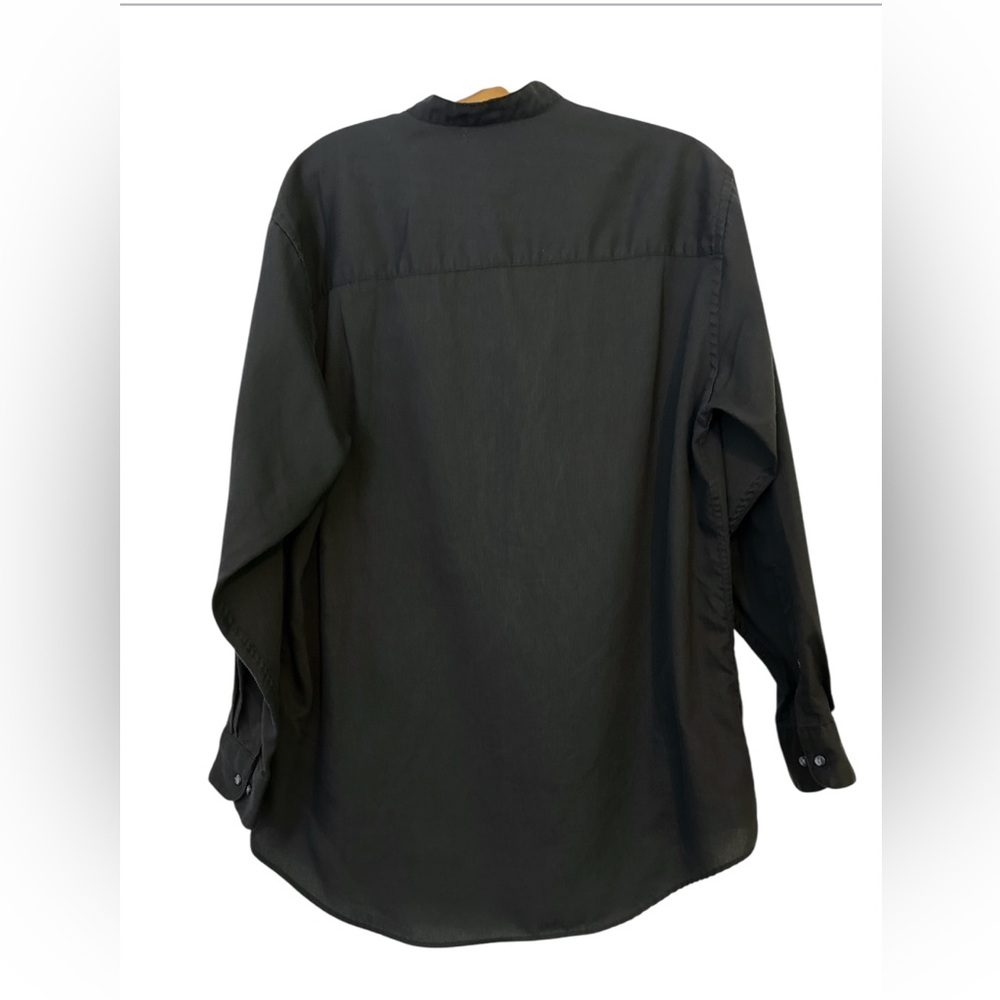 Milano Uomo Men's Classic Leo Black button Shirt Korean collar size‎ 16-32/33 - Picture 3 of 8
